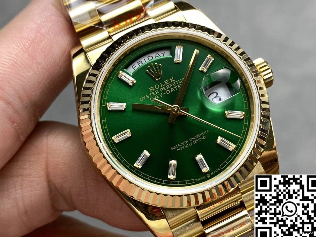 Date v5 Factory Day Green M128238-0130 Gold Yellow Rolex QF Tungsten 36mm Dial Steel 0203